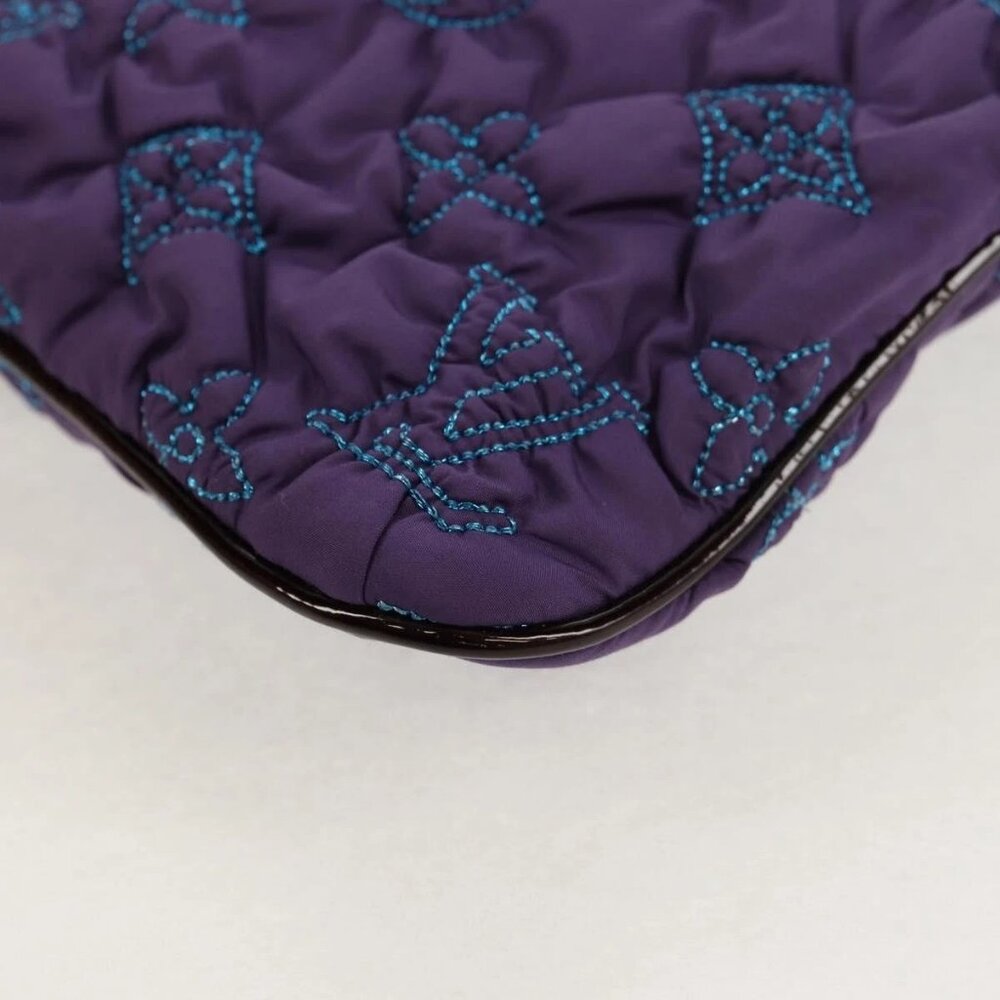 LOUIS VUITTON Monogram Satin Pochette Devi MM Bag Purple - Picture 4 of 15